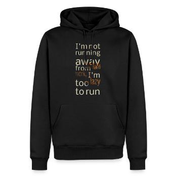 I'm not running away... - Sprüche - Funny Quotes - Männer Premium Bio Hoodie - Schwarz - Vorne - Nico (187cm)
