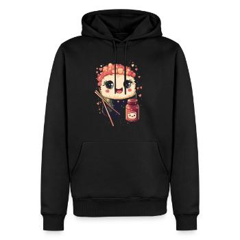Süße kawaii Sushi Rolle - Männer Premium Bio Hoodie - Schwarz - Vorne - Nico (187cm)