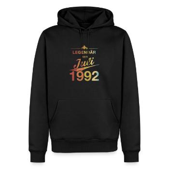 Legendär 30. Geburtstag Juli 1992 Jahrgang 92 - Männer Premium Bio Hoodie - Schwarz - Vorne - Nico (187cm)