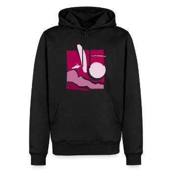 Parapente papier découpé parapente rose - Sweat à capuche Premium bio Homme - noir - Devant - Nico (187cm)