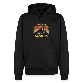 Bester Bergsteiger der Welt Kletterer Design - Männer Premium Bio Hoodie - Schwarz - Vorne - Nico (187cm)