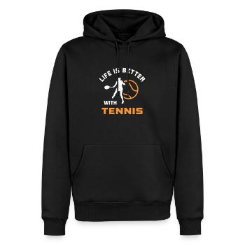 La vie est meilleure avec les joueurs de tennis de l’équipe de tennis - Sweat à capuche Premium bio Homme - noir - Devant - Nico (187cm)