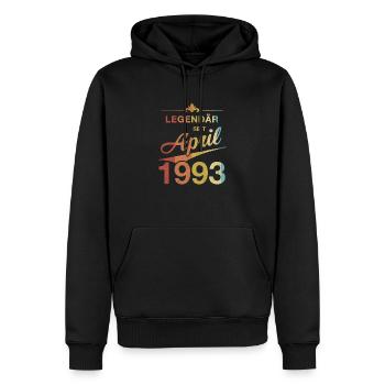 30. Geburtstag Legendär April 1993 Jahrgang 93 - Männer Premium Bio Hoodie - Schwarz - Vorne - Nico (187cm)