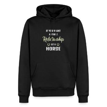 For a stable relationship, get a horse - Men’s Premium Organic Hoodie - black - Front - Nico (187cm)