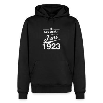 100. Geburtstag Legendär Juni 1923 Jahrgang 23 - Männer Premium Bio Hoodie - Schwarz - Vorne - Nico (187cm)