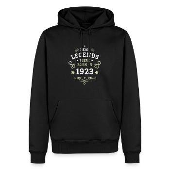 Les légendes sont nées en 1923 100 cadeau d’anniversaire - Sweat à capuche Premium bio Homme - noir - Devant - Nico (187cm)