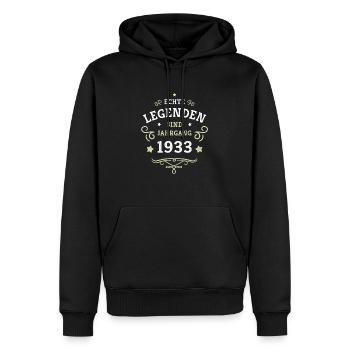 Legenden sind 1933 geboren 90. Geburtstag Geschenk - Männer Premium Bio Hoodie - Schwarz - Vorne - Nico (187cm)