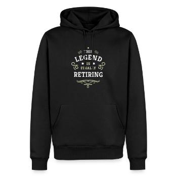 Cette légende prend maintenant sa retraite des retraités - Sweat à capuche Premium bio Homme - noir - Devant - Nico (187cm)