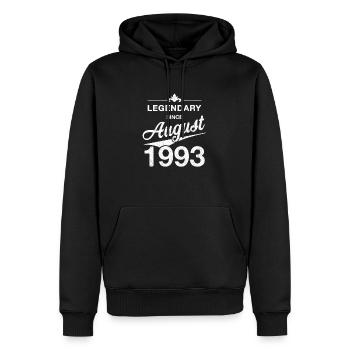 30. Geburtstag Legendär August 1993 Jahrgang 93 - Männer Premium Bio Hoodie - Schwarz - Vorne - Nico (187cm)