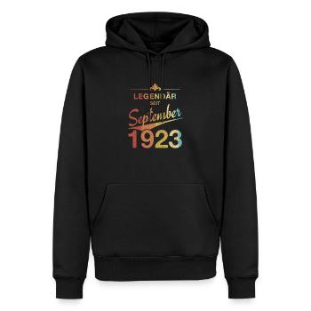 100 Geburtstag Legendär September 1923 Jahrgang 23 - Männer Premium Bio Hoodie - Schwarz - Vorne - Nico (187cm)