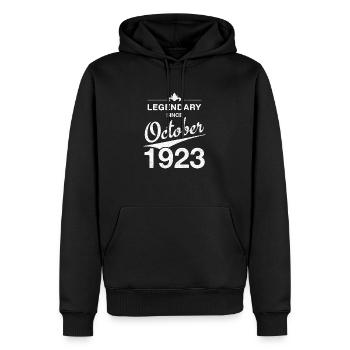 100 Geburtstag Legendär Oktober 1923 Jahrgang 23 - Männer Premium Bio Hoodie - Schwarz - Vorne - Nico (187cm)
