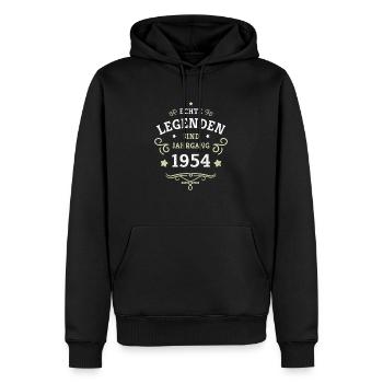 Les légendes du 70e anniversaire sont nées en 1954 - Sweat à capuche Premium bio Homme - noir - Devant - Nico (187cm)