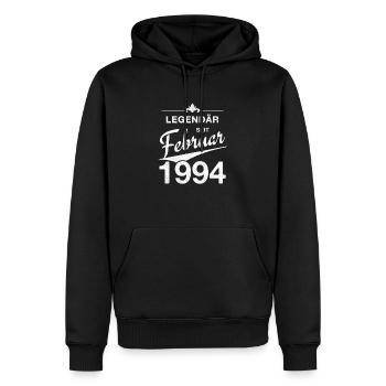30. Geburtstag Legendär Februar 1994 Jahrgang 94 - Männer Premium Bio Hoodie - Schwarz - Vorne - Nico (187cm)