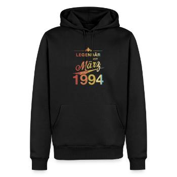 30. Geburtstag Legendär März 1994 Jahrgang 94 - Männer Premium Bio Hoodie - Schwarz - Vorne - Nico (187cm)