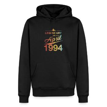 30e anniversaire légendaire avril 1994 Volume 94 - Sweat à capuche Premium bio Homme - noir - Devant - Nico (187cm)