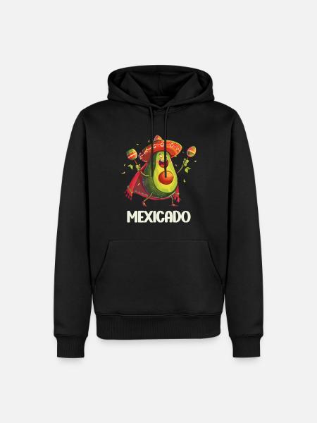 Avocat Mexicado Nourriture végétalienne Maracas végétariens - Sweat à capuche Premium bio Homme - noir