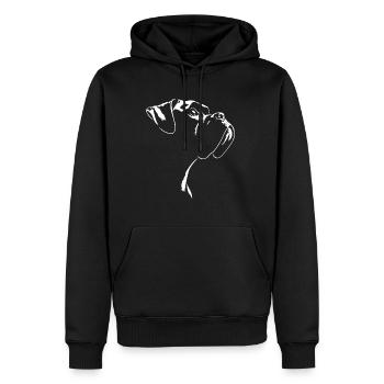 Boxer Silhouette Hunde Hund Wilsigns - Männer Premium Bio Hoodie - Schwarz - Vorne - Nico (187cm)