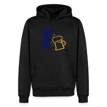 Team 1 Sauftour Trinksport Vatertag Bier - Männer Premium Bio Hoodie - Schwarz - Vorne - Nico (187cm)