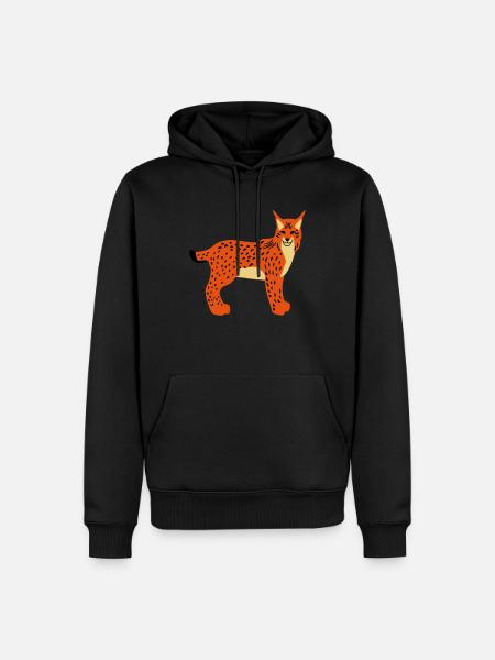 Lynx head front vector - Men’s Premium Organic Hoodie - black