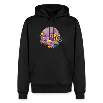 Schwalbe bunt - Männer Premium Bio Hoodie - Schwarz - Vorne - Nico (187cm)