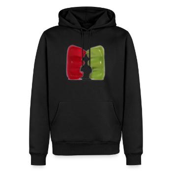 Gummibärchen Kuss - Männer Premium Bio Hoodie - Schwarz - Vorne - Nico (187cm)
