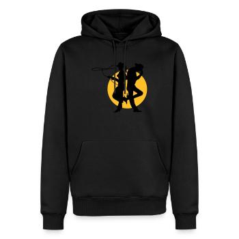 sheriff - Männer Premium Bio Hoodie - Schwarz - Vorne - Nico (187cm)