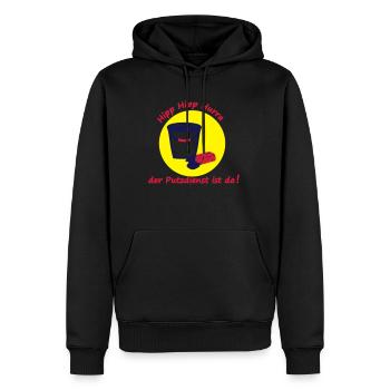 putzdienst - Männer Premium Bio Hoodie - Schwarz - Vorne - Nico (187cm)