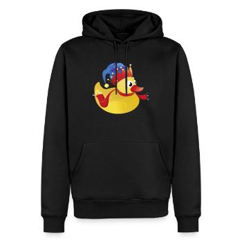 Karneval - Quietscheente - Badeente - Fasching - Männer Premium Bio Hoodie - Schwarz - Vorne - Nico (187cm)