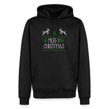 Merry Christmas design I - Männer Premium Bio Hoodie - Schwarz - Vorne - Nico (187cm)
