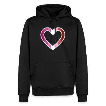 LGBT Herz Lesbisch Lesben Flagge Fahne Pink Lila - Männer Premium Bio Hoodie - Schwarz - Vorne - Nico (187cm)