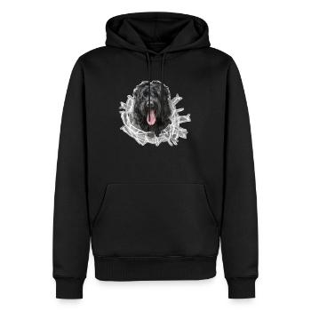 RussischerSchwarzerTerrier Glas - Männer Premium Bio Hoodie - Schwarz - Vorne - Nico (187cm)
