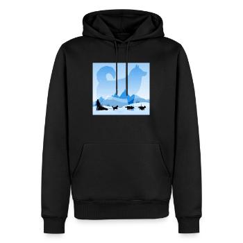chiens de traineau - Sweat à capuche Premium bio Homme - noir - Devant - Nico (187cm)
