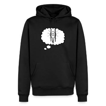Gute Idee - Männer Premium Bio Hoodie - Schwarz - Vorne - Nico (187cm)