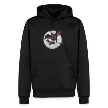 Bat - Sweat à capuche Premium bio Homme - noir - Devant - Nico (187cm)