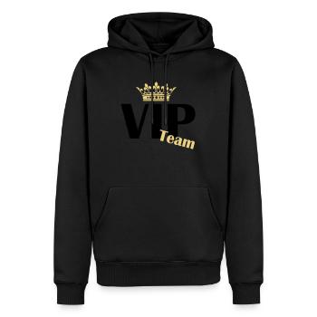 vip team - Männer Premium Bio Hoodie - Schwarz - Vorne - Nico (187cm)