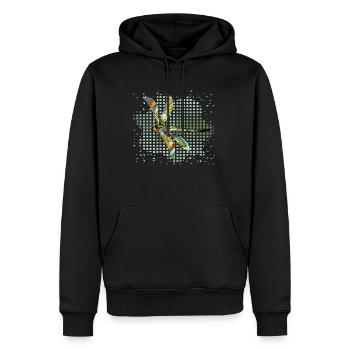 libellule - Sweat à capuche Premium bio Homme - noir - Devant - Nico (187cm)