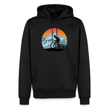 VTT Vélo montagnes Montagnes vintage - Sweat à capuche Premium bio Homme - noir - Devant - Nico (187cm)