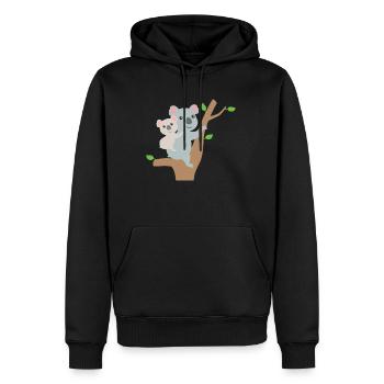Orsi Koala - Felpa con cappuccio ecologica premium da uomo - nero - Fronte - Nico (187cm)