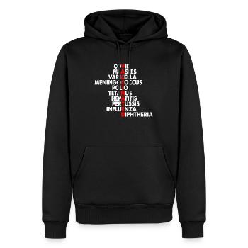 Impfstoff Wörter - Männer Premium Bio Hoodie - Schwarz - Vorne - Nico (187cm)