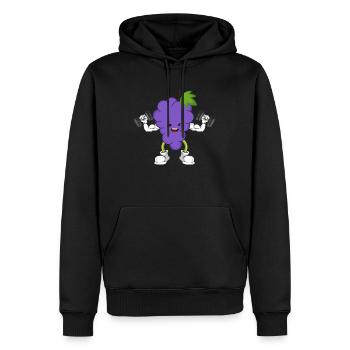 Vegan Vegan Bodybuilding Raisin - Sweat à capuche Premium bio Homme - noir - Devant - Nico (187cm)