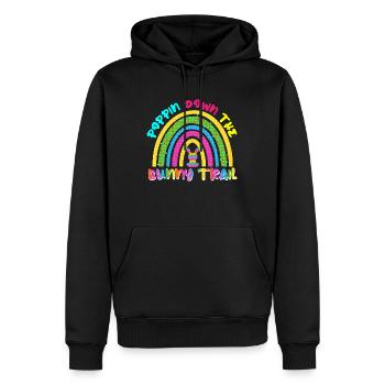 Poppin Down The Rabbit Trail Kaninchen Pop It - Men’s Premium Organic Hoodie - black - Front - Nico (187cm)