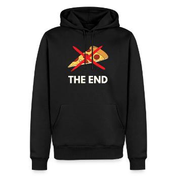 PIZZA THE END - Sweat à capuche Premium bio Homme - noir - Devant - Nico (187cm)