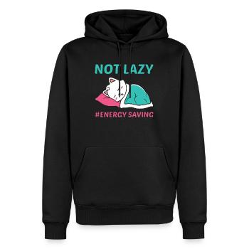 Not Lazy - Men’s Premium Organic Hoodie - black - Front - Nico (187cm)