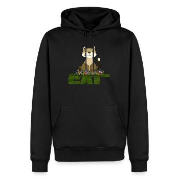 Katze - Männer Premium Bio Hoodie - Schwarz - Vorne - Nico (187cm)