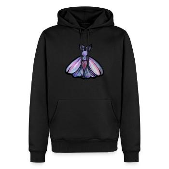 Lila Motte - Männer Premium Bio Hoodie - Schwarz - Vorne - Nico (187cm)