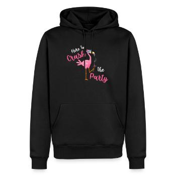Here To Crash The Party Flamingo - Männer Premium Bio Hoodie - Schwarz - Vorne - Nico (187cm)