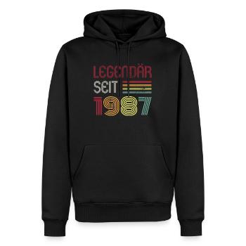 Legendär Seit 1987 Jahr Retro 87er Jahrgang - Männer Premium Bio Hoodie - Schwarz - Vorne - Nico (187cm)