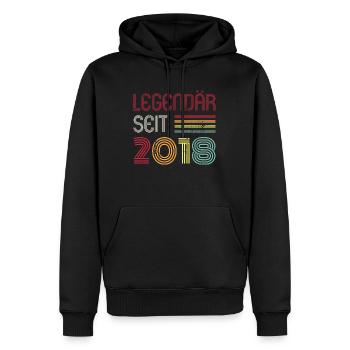 Legendär Seit 2018 Jahr Retro 18er Jahrgang - Männer Premium Bio Hoodie - Schwarz - Vorne - Nico (187cm)