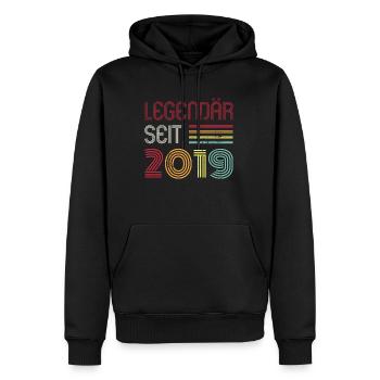 Legendär Seit 2019 Jahr Retro 19er Jahrgang - Männer Premium Bio Hoodie - Schwarz - Vorne - Nico (187cm)