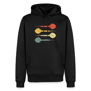 Fléchettes Dart vintage rétro - Sweat à capuche Premium bio Homme - noir - Devant - Nico (187cm)